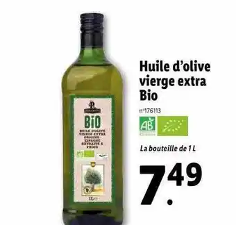 Lidl Huile d'olive vierge extra bio offre