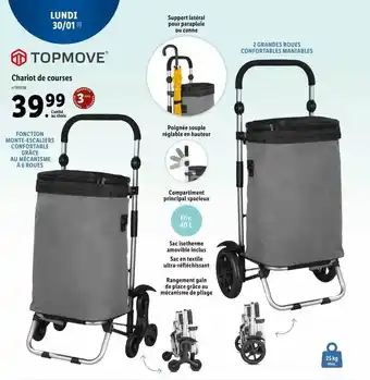 Lidl Chariot de courses topmove offre