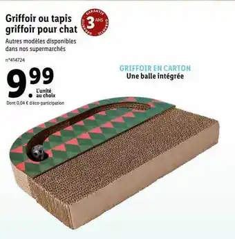 Lidl Griffoir ou tapis griffoir pour chat offre
