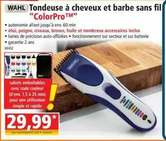 Norma Wahl tondeuse à cheveux et barbe sans fil offre