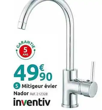 Mr Bricolage Mitigeur évier nador inventiv offre