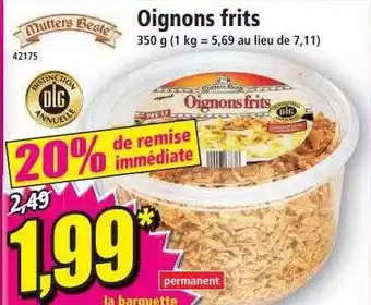 Norma Mutters beste oignons frits offre