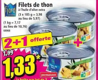 Norma Fjord filets de thon offre