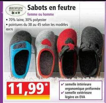 Norma Biofun sabots en feutre offre