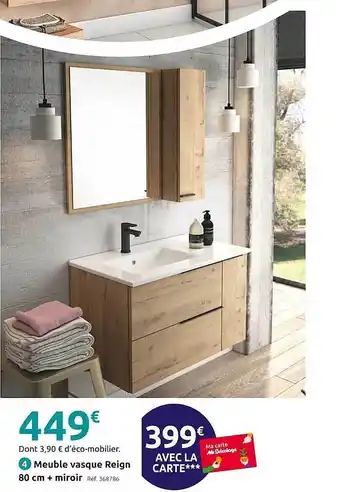 Mr Bricolage Meuble vasque reign 80 cm + miroir offre