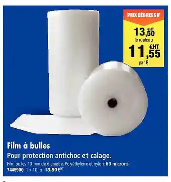 Plein ciel Film à bulles offre
