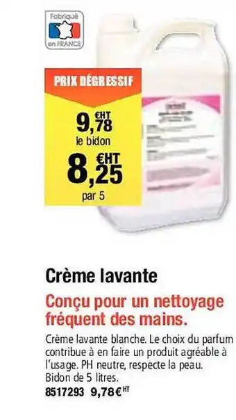 Plein ciel Crème lavante offre