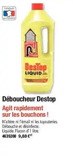 Plein ciel Déboucheur destop offre