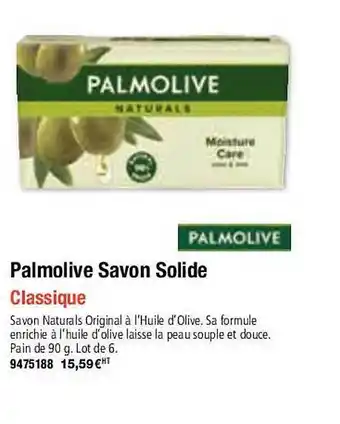 Plein ciel Palmolive savon solide offre