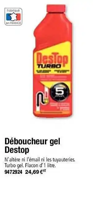 Plein ciel Déboucheur gel destop offre