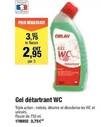 Gel détartrant wc