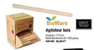 Plein ciel Agitateur bois bioware offre