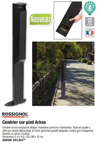 Plein ciel Cendrier sur pied arkea rossignol offre