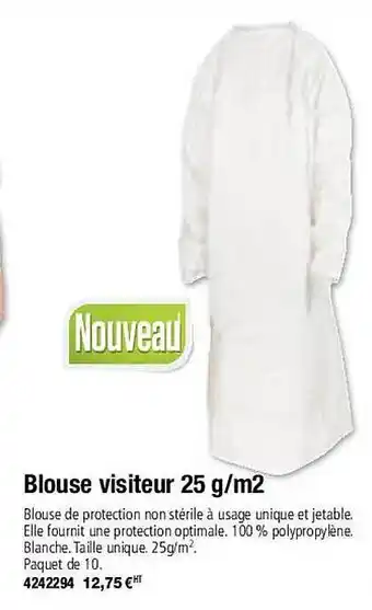 Plein ciel Blouse visiteur 25 g-m² offre