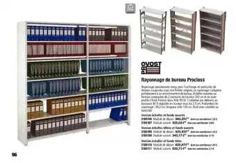Plein ciel Rayonnage de bureau proclass provost offre
