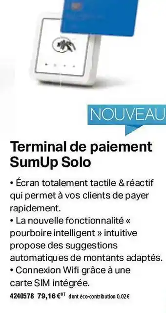 Terminal de paiement sumup solo