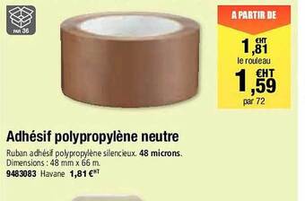 Plein ciel Adhésif polypropylène neutre offre