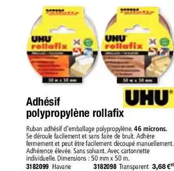 Adhésif polypropylène rollafix uhu