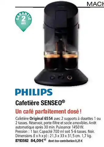 Plein ciel Cafetière senseo philips offre