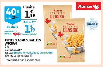 Auchan Frites classic surgelées auchan offre