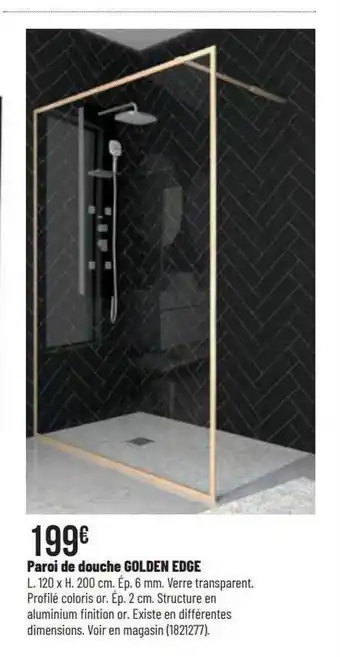 Paroi de douche golden edge