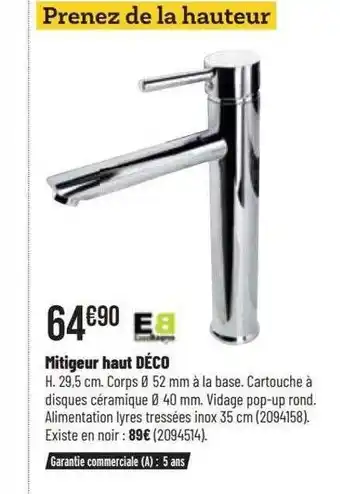 Bricorama Mitigeur haut déco offre