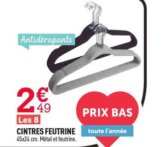 Centrakor Cintres feutrine offre