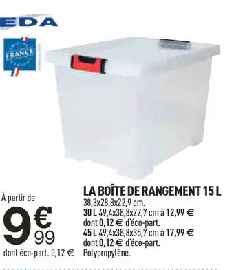 Centrakor La boîte de rangement 15 l eda offre