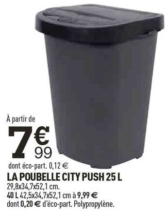 Centrakor La poubelle city push 25 l offre
