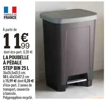 Centrakor La poubelle à pédale step bin 25 l offre