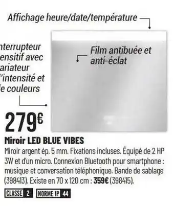 Bricorama Miroir led blue vibes offre