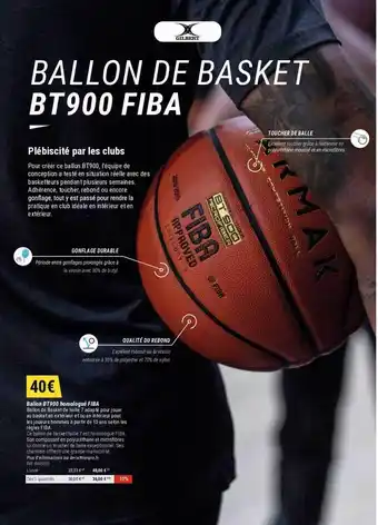 Decathlon Ballon bt900 homologué fiba offre