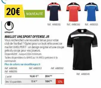 Decathlon Maillot uhlsport offense jr offre