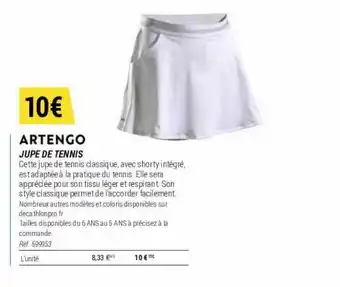 Decathlon Jupe de tennis artengo offre