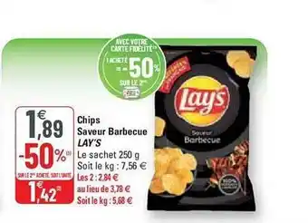G20 Chips saveur barbecue lay's offre