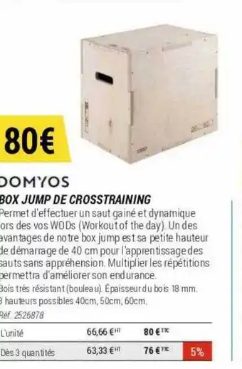 Decathlon Box jump de crosstraining domyos offre