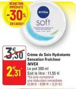G20 Crème de soin hydratante sensation fraîcheur nivea offre