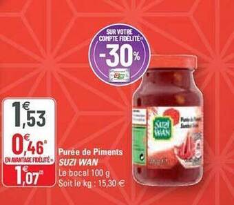 G20 Purée de piments suzi wan offre