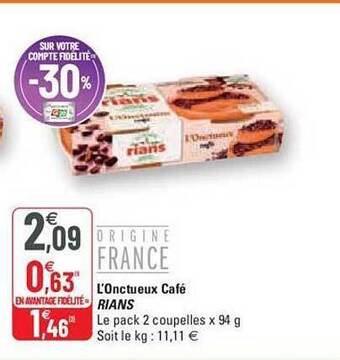 G20 L'onctueux café rians offre