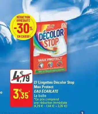 G20 27 lingettes décolor stop max protect eau éclarlate offre