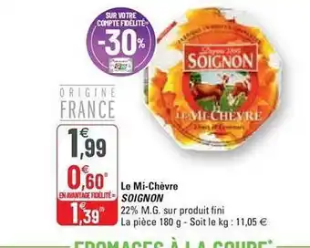 G20 Le mi-chèvre soignon offre