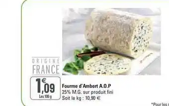 G20 Fourme d'ambert a.o.p. offre
