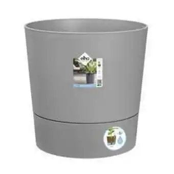 Elho - pot greensense aqua care ciment rond, avec réservoir d'eau - d.43cm