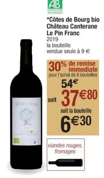 Côtes de Bourg bio Château Canterane