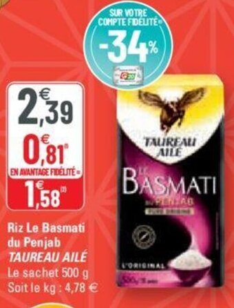 G20 Riz le basmati du penjab TAUREAU AILE offre