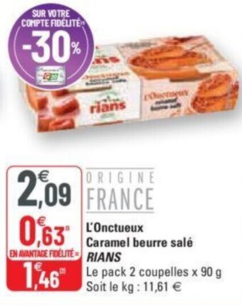 G20 l'onctueux caramel beurre salé RIANS offre