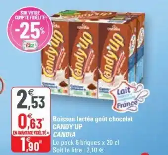 G20 Boisson lactée goût chocolat CANDY'UP CANDIA offre