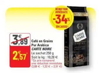 Café en grains pur arabica CARTE NOIRE