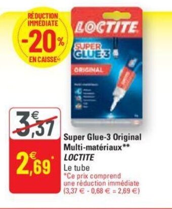 G20 Super glue-3 original multi-matériaux LOCTITE offre