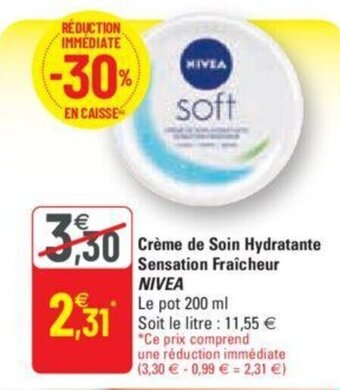 G20 Crème de soin hydratante sensation fraîcheur NIVEA offre
